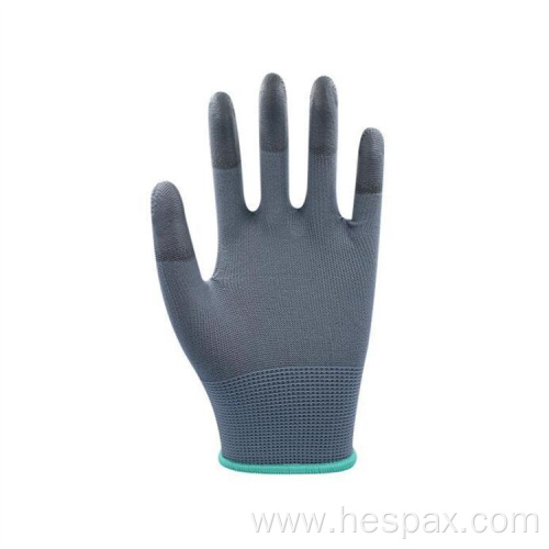 Hespax PU Finger Coated Dexterous Precision Work Gloves